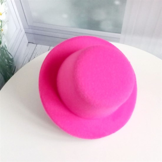 Шляпка на заколках основа для творчества, ярко-розовая - фото 10585