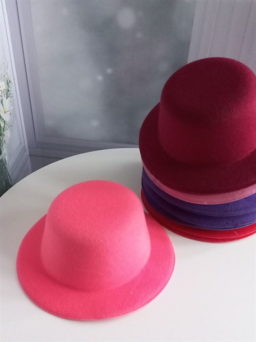 Шляпка на заколках основа для творчества, розово-арбузная - фото 10605
