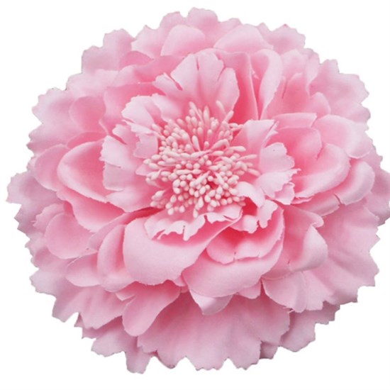 Заколка - брошь цветок Пион, диаметр 11 см, светло-розовая - фото 10987