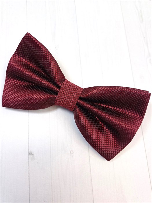 Галстук бабочка в ромбик, бордовый 522-03
