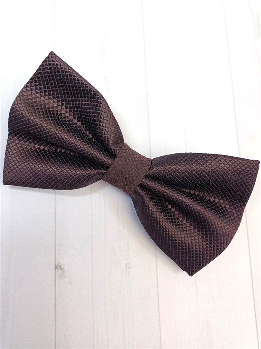 Галстук бабочка в ромбик, коричневый 522-04