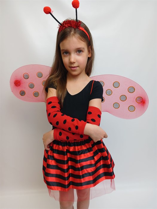 Карнавальный костюм Божья коровка с митенками 115-10