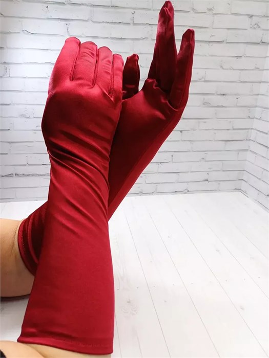 Перчатки удлиненные, бордо 265-6