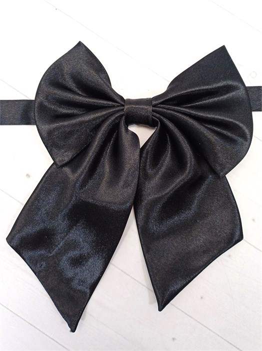 Галстук для девочки однотонный, черный 533-4