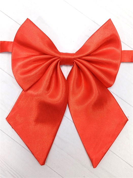 Галстук для девочки однотонный, красный 533-9