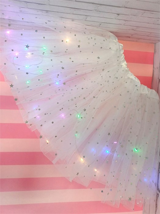 Юбка с лампочками, белая 40 см 714-02-40