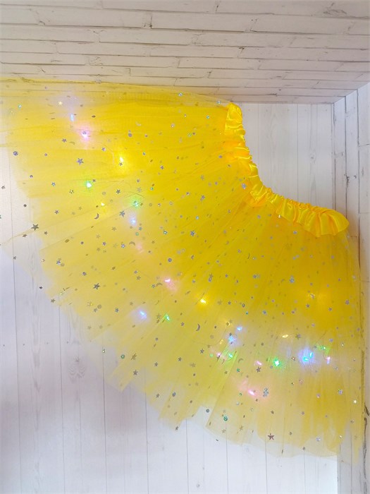 Юбка с лампочками, желтая 40 см 714-14-40