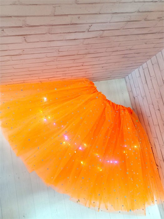 Юбка с лампочками, оранжевая 40 см 714-11-40