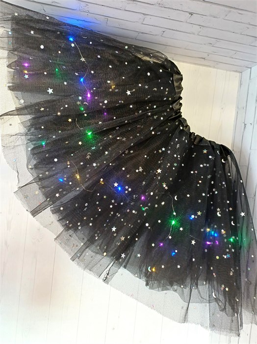 Юбка с лампочками, черная 40 см 714-09-40