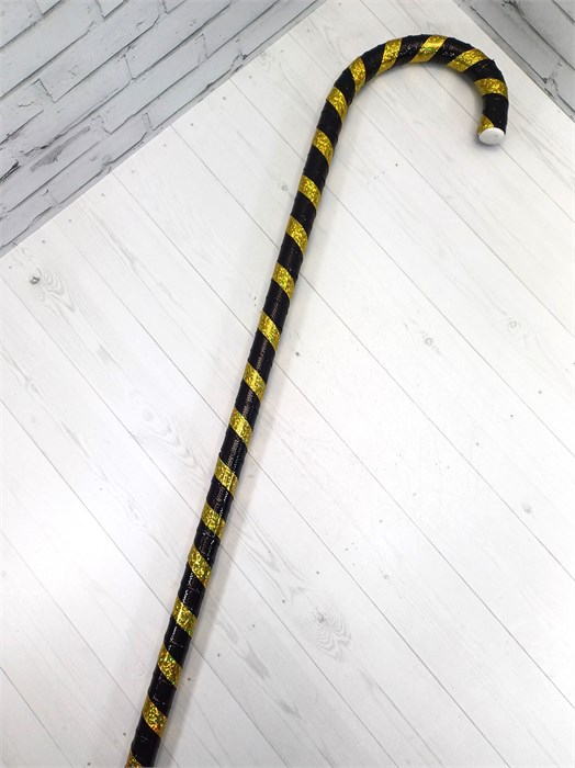 Трость новогодняя, желтый с черным, 95 см 612-18-95