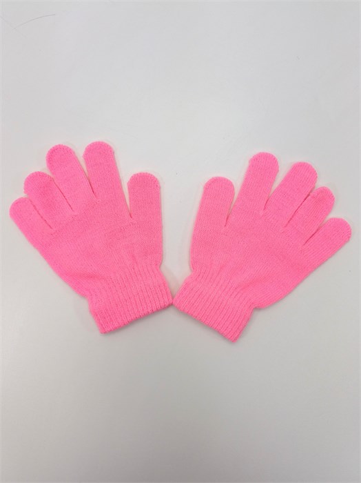 Перчатки детские трикотажные на 4-10 лет, розовые 290-8