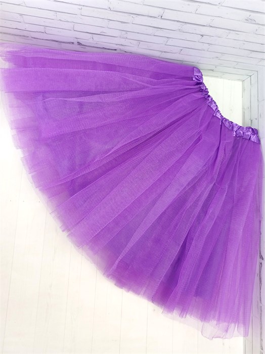 Юбка фатиновая с подкладом 40 см, фиолетовая 717-ф-14-40