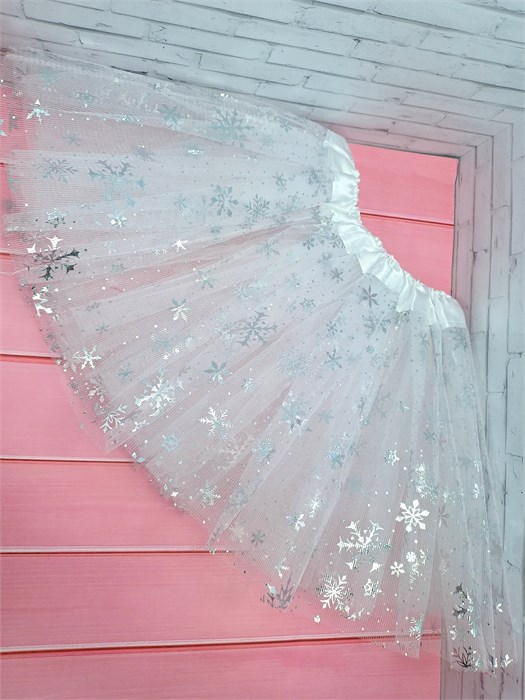 Юбка Снежинки, белая 28 см 876-06