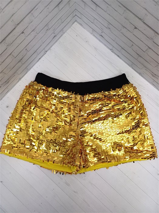 Шорты с пайетками, золотистые 856-Ш15