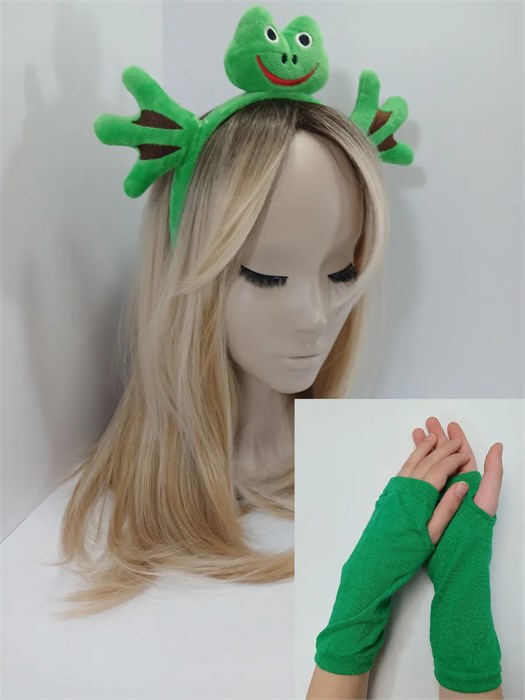 Комплект Лягушонок: ободок и митенки 115-51