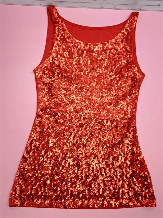 Майка/Туника с пайетками, красная 856-М17