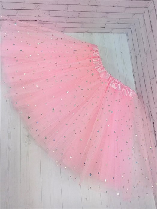 Юбка 30 см со звездочками, светло-розовая - фото 4699