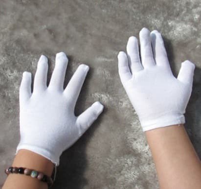 Детские перчатки белые, размер L - на 9-12 лет - фото 4743