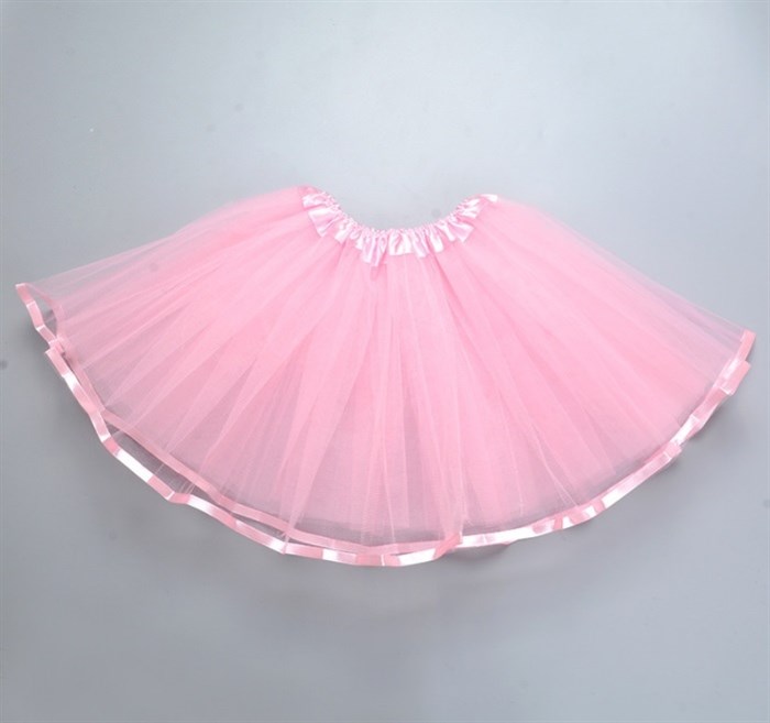 Юбка фатиновая с лентой по краю, розовая, 40 см - фото 4852