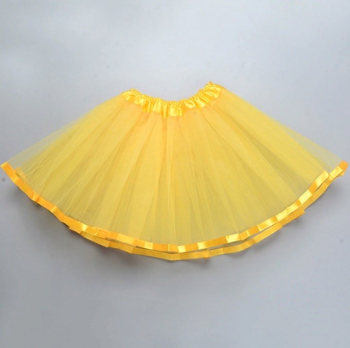 Юбка фатиновая с лентой по краю, желтая, 30 см - фото 5396