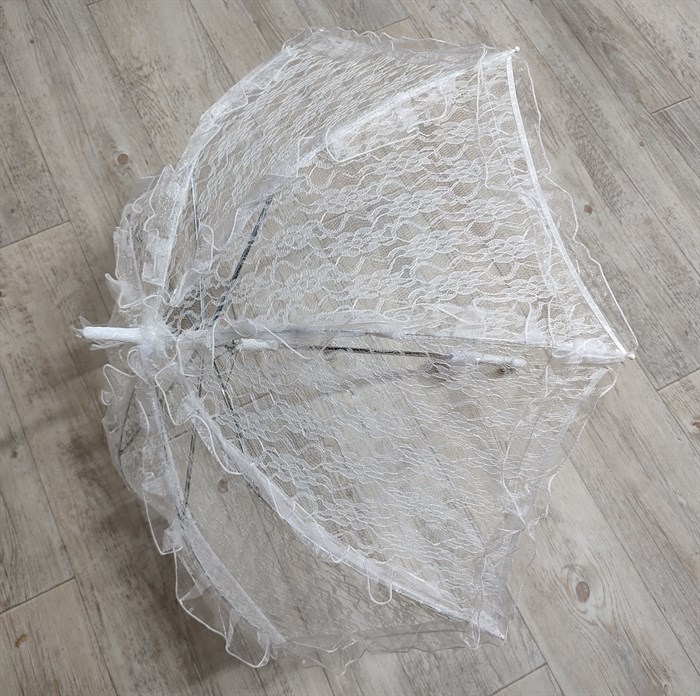Зонт кружевной, белый, 75 см - фото 5481