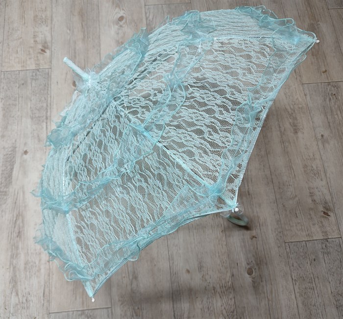 Зонт кружевной, голубой, 75 см - фото 5489