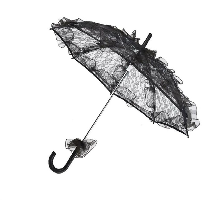 Зонт кружевной, черный, 75 см - фото 5493