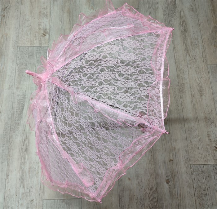 Зонт кружевной, розовый, 75 см - фото 5498