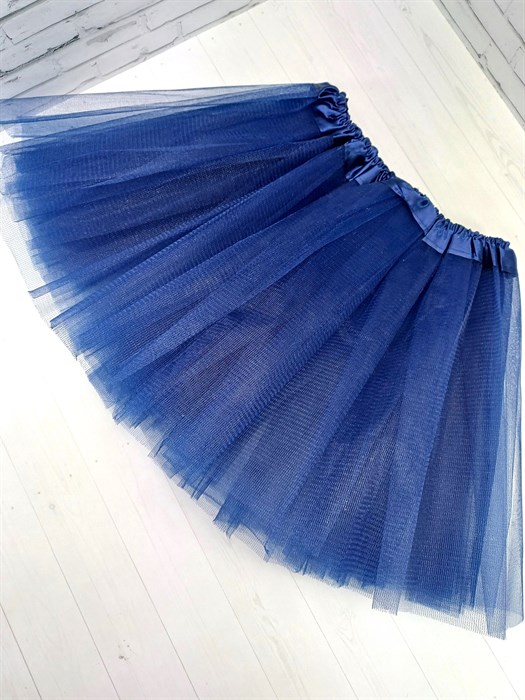 Юбка фатиновая пачка, 30 см, темно-синяя - фото 5769