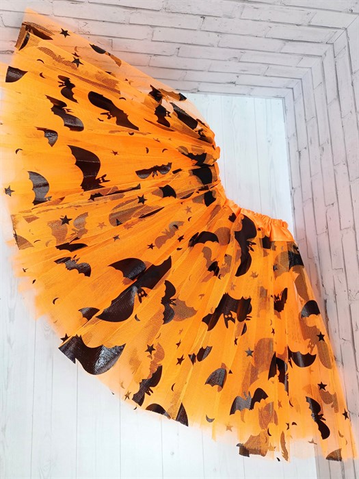 Юбка Летучая мышь, оранжевая 40 см - фото 7565