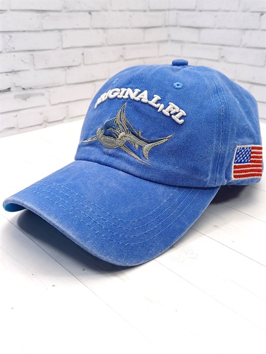 Бейсболка Акула Америка, голубая - фото 9185