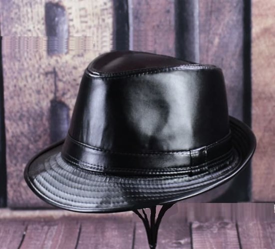 Шляпа "Кожаная" черная - фото 9525