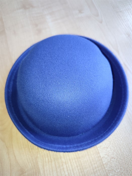 Шляпа котелок круглый, синий, 54 - фото 9586