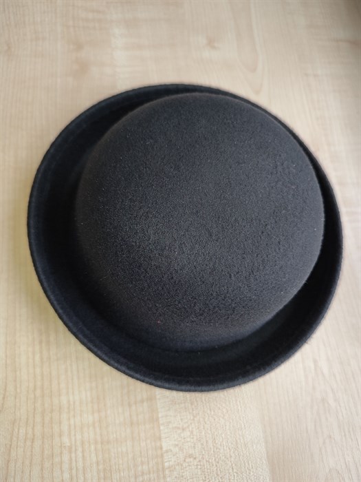 Шляпа котелок круглый, черный, 57 - фото 9588