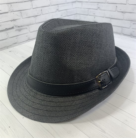 Шляпа с ремешком, черная - фото 9626