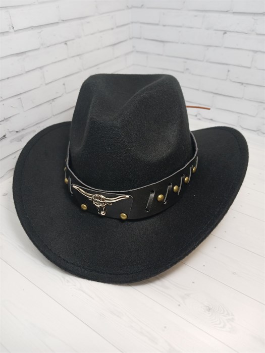 Шляпа с ободком Рога, черная 57 - фото 9708