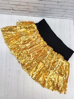 Юбка с пайетками с двумя ярусами, золотая 856-08