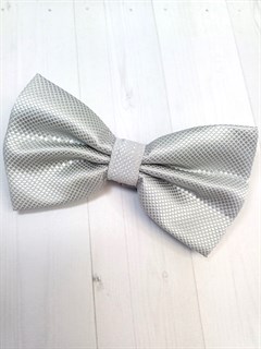 Галстук бабочка в ромбик, серебристый 522-16