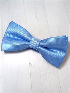 Галстук бабочка с серебристыми точками, голубой лед 522-18