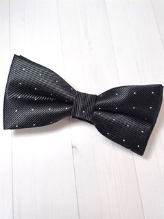 Галстук бабочка с серебристыми точками, черный графит 522-22