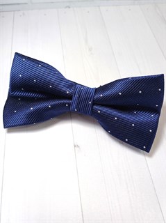 Галстук бабочка с серебристыми точками, синий космос 522-23
