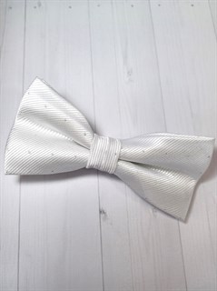 Галстук бабочка с серебристыми точками, белый мрамор 522-25