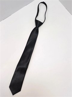 Галстук атласный однотонный 37 см, черный 507-12
