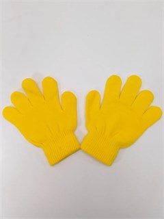 Перчатки детские трикотажные на 4-10 лет, желтые 290-2