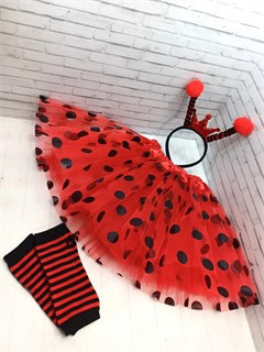 Костюм Божья коровка с ободком и митенками 115-3-40
