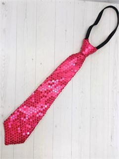 Галстук 35 см с пайетками, малиновый 515-5
