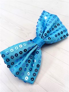 Галстук-бабочка с пайетками, голубая 512-4