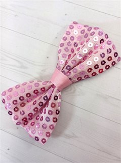 Галстук-бабочка с пайетками, розовая 512-6