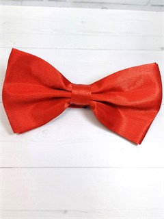 Галстук-бабочка атласная однотонная, красная 519-3