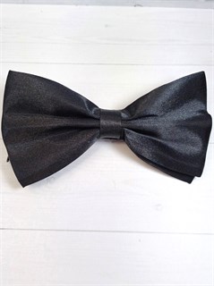 Галстук-бабочка атласная однотонная, черная 519-8